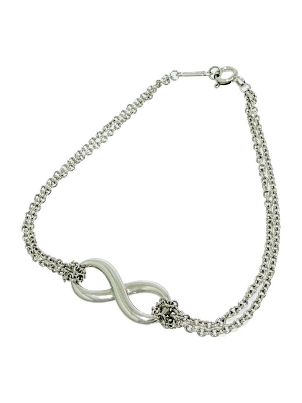 Tiffany & Co Silver Infinity Double Chain Bracelet